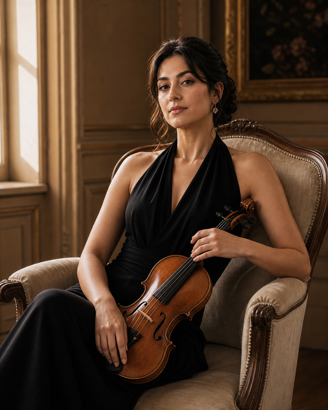 Léonie Hart seated salon portrait